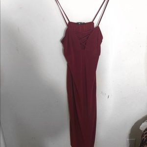 Burgundy Asos Bodycon Midi Dress